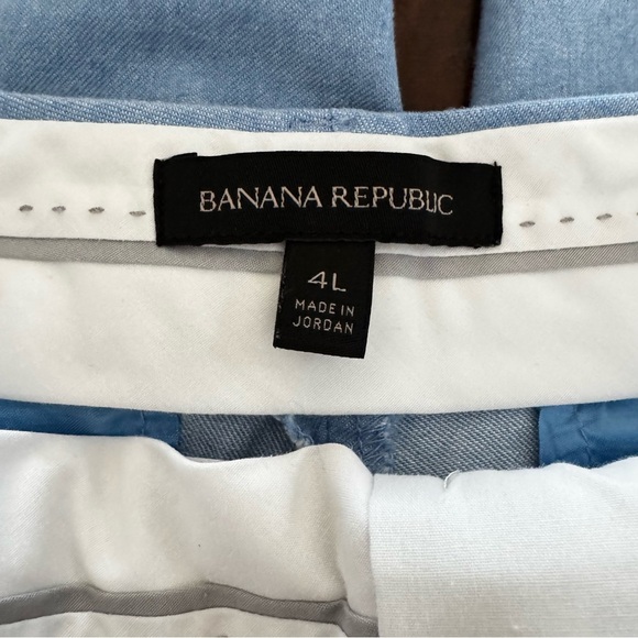 Banana Republic Sky Blue Sloan Classic Preppy Pant Zipper Pockets Size 4L - Picture 5 of 8